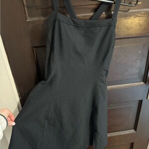 Everyday Black Mini Dress with Cross-Strap Detail